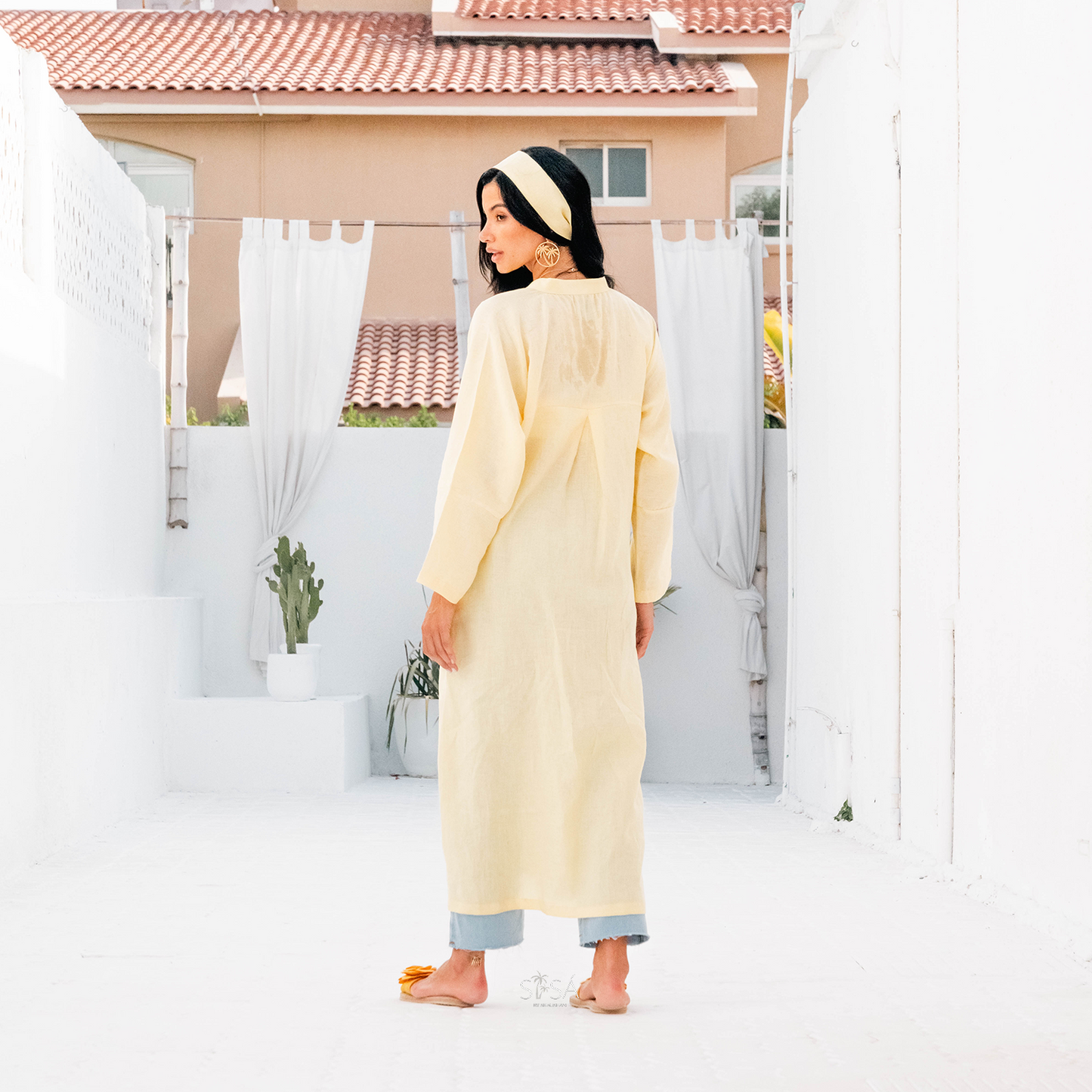 Sunlit palm dress
