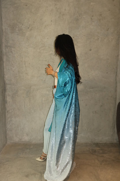 Skyee- ombre blue abaya