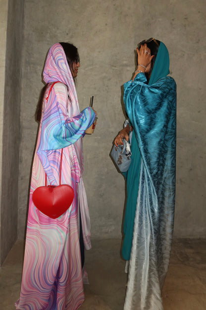 Skyee- ombre blue abaya