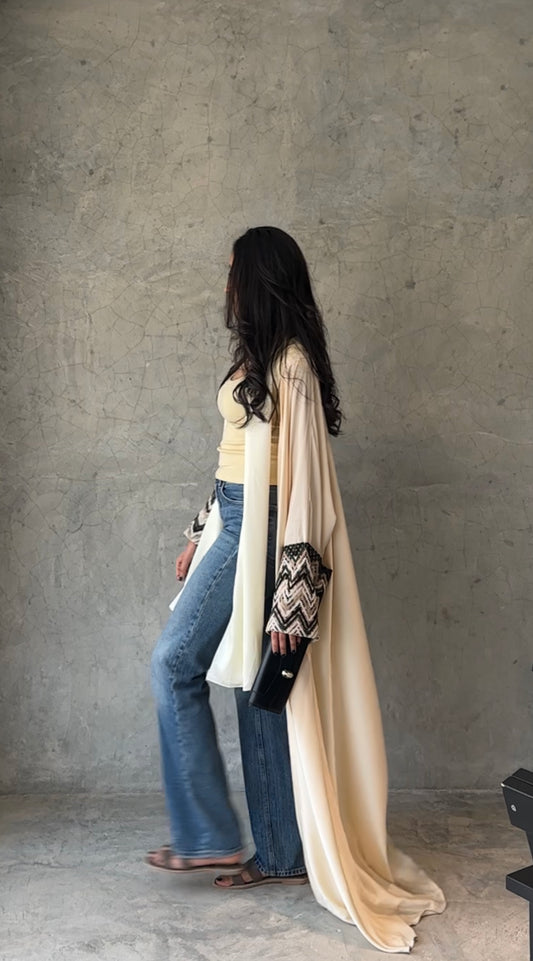 Creme brulee- butter yellow abaya