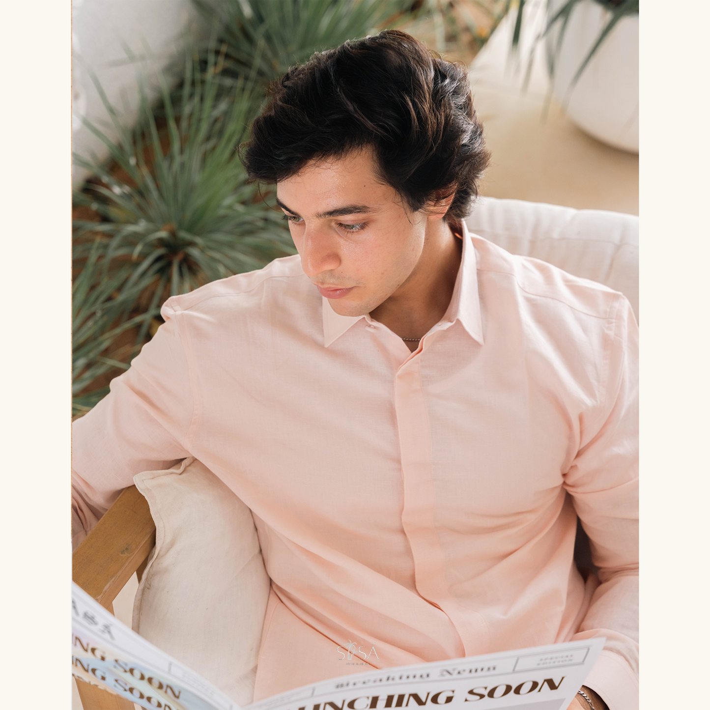 Sunset Rose Linen Shirt